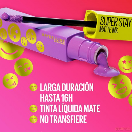 Maybelline New York Flüssiger Lippenstift mit mattem Finish, 16h Halt ohne Abfärben, Vegane Formel, Super Stay Matte Ink Moodmaker, Nr. 460 Optimiser, 5ml