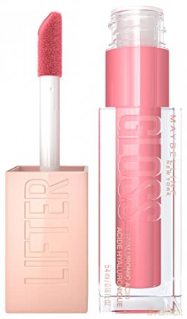 Maybelline New York Glänzender Lipgloss für voller wirkende Lippen, Feuchtigkeitsspendend, Mit Hyaluronsäure, Lifter Gloss Candy Drop, Farbe: Nr. 021 Gummy Bear (Rose), 1 x 5,4 ml