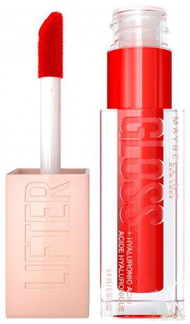 Maybelline New York Glänzender Lipgloss für voller wirkende Lippen, Feuchtigkeitsspendend, Mit Hyaluronsäure, Lifter Gloss Candy Drop, Farbe: Nr. 023 Liquorice (Rot), 1 x 5,4 ml