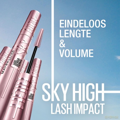 Maybelline New York Schwarze Wimperntusche für extrem lange Wimpern, Lash Sensational Sky High Mascara, Braun, 7,2 ml