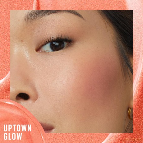 Maybelline New York Sunkisser Blush, Flüssiger Blush für sonnengeküssten Glow, Mit lichtreflektierenden Perlen und Pigmenten, Zartschmelzende Formel mit Vitamin E, 02 Uptown Glow, 4,7 ml
