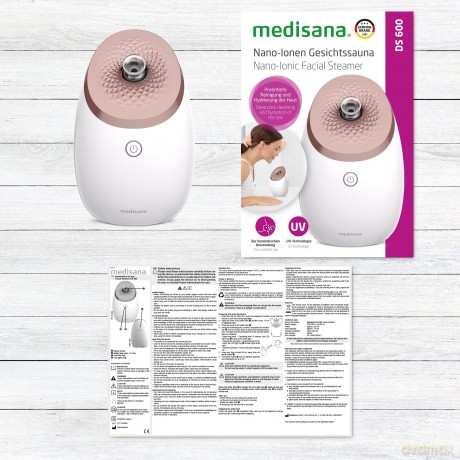 medisana DS 600 Nano-Ionen Gesichtssauna, Gesichtsdampfer für eine porentiefe Gesichtsreinigung mit UV-Technologie und Überhitzungsschutz, Timerfunktion und Abschaltautomatik