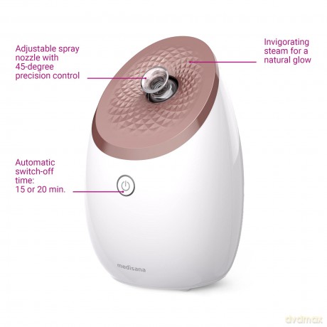 medisana DS 600 Nano-Ionen Gesichtssauna, Gesichtsdampfer für eine porentiefe Gesichtsreinigung mit UV-Technologie und Überhitzungsschutz, Timerfunktion und Abschaltautomatik