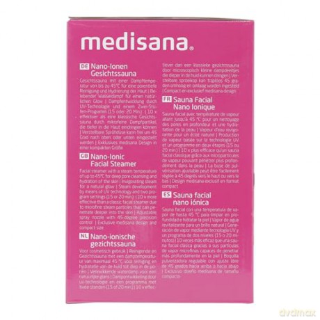 medisana DS 600 Nano-Ionen Gesichtssauna, Gesichtsdampfer für eine porentiefe Gesichtsreinigung mit UV-Technologie und Überhitzungsschutz, Timerfunktion und Abschaltautomatik