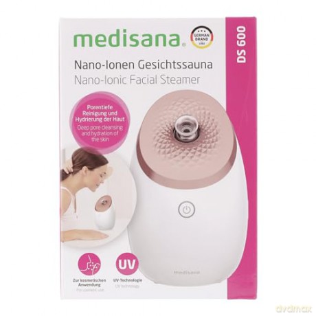 medisana DS 600 Nano-Ionen Gesichtssauna, Gesichtsdampfer für eine porentiefe Gesichtsreinigung mit UV-Technologie und Überhitzungsschutz, Timerfunktion und Abschaltautomatik
