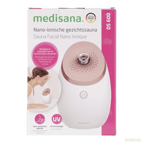medisana DS 600 Nano-Ionen Gesichtssauna, Gesichtsdampfer für eine porentiefe Gesichtsreinigung mit UV-Technologie und Überhitzungsschutz, Timerfunktion und Abschaltautomatik