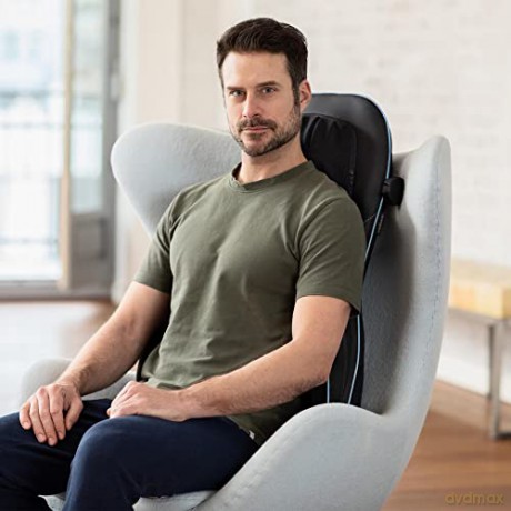medisana MC 825 Shiatsu Massageauflage für Rücken und Nacken, Massagesitzauflage mit Akupressur, Nackenmassage, Wärmefunktion, 3 Intensitäten, Rotlichtfunktion, Fernbedienung, Aufbewahrungsbeutel