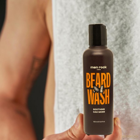 Men Rock Beardy Beloved Bartpflege Set für Männer mit Eichenmoos-Duft, 3-tlg. - Bartshampoo, Balm & Öl