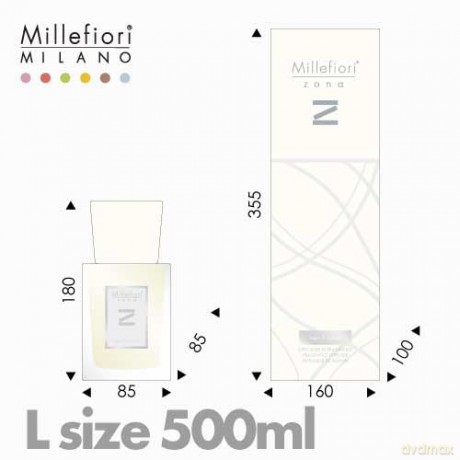 Millefiori 41DILS Zona Stick Diffuser, Glas, transparent, 500 ml
