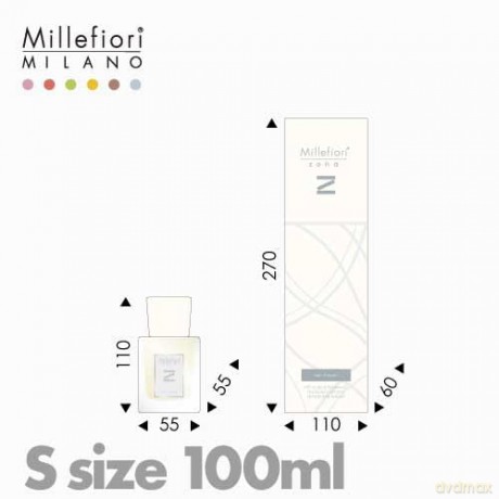 Millefiori 41MDAM Aria Mediterranea Raumduft Diffuser 100 ml Zona inklusive Stäbchen, Glas, Gelb, 6.7 x 7.8 x 26.4 cm
