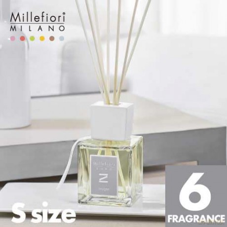 Millefiori 41MDFM Fior Di Muschio Raumduft Diffuser 100 ml Zona inklusive Stäbchen, Glas, Gelb, 6.6 x 7.8 x 26.4 cm
