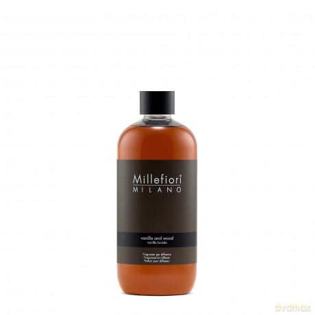 Millefiori 7REDV Vanilla und Wood Nachfüllflasche 500 ml für Raumduft Diffuser Natural, Plastik, Braun, 7.6 x 6.5 x 17.7 cm