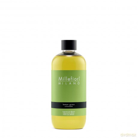 Millefiori 7RELG Lemon Grass Nachfüllflasche 500 ml für Raumduft Diffuser Natural, Plastik, Gelb, 8.1 x 6.5 x 17.7 cm
