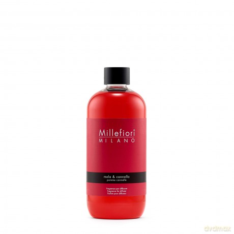 Millefiori 7REMC Mela und Cannella Nachfüllflasche 500 ml für Raumduft Diffuser Natural, Plastik, Rosa, 8.1 x 6.5 x 17.7 cm
