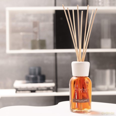 Millefiori 7REMDV Vanilla und Wood Nachfüllflasche 250 ml für Natural Raumduft Diffuser, Plastik, Braun, 6 x 5.5 x 13.7 cm, 1 Einheiten
