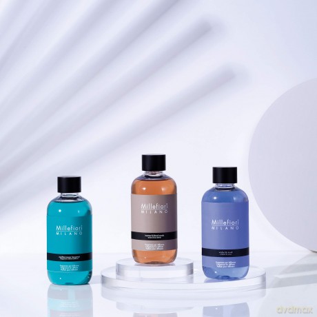 Millefiori 7REMDV Vanilla und Wood Nachfüllflasche 250 ml für Natural Raumduft Diffuser, Plastik, Braun, 6 x 5.5 x 13.7 cm, 1 Einheiten