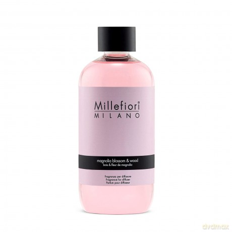 Millefiori 7REMMW Magnolia Blossom und Wood Nachfüllflasche 250 ml für Natural Raumduft Diffuser, Plastik, Rosa, 6 x 5.2 x 13.7 cm