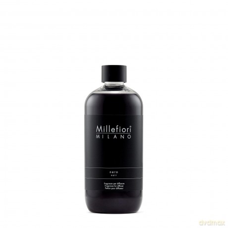 Millefiori 7RENR Nero Nachfüllflasche 500 ml für Raumduft Diffuser Natural, Plastik, Schwarz, 12.5 x 6.5 x 17.7 cm