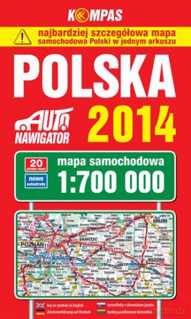 Polska Mapa Samochodowa 1:700 000 Wyd. 2014 [KSIĄŻKA]