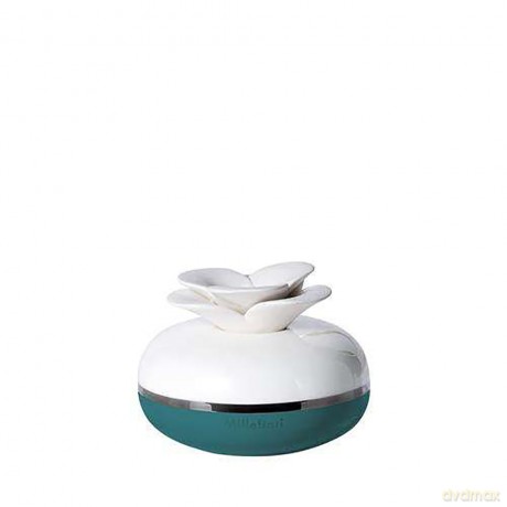 Millefiori Airdesign Diffuser Blume in der Farbe Green, Fassungsvolumen ca. 130ml, Keramikaufsatz Blume für die Duftverteilung, 1BFGR