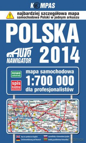Polska Mapa Samochodowa Dla Profesjonalistów 1:700 000 Wyd. 2014 [KSIĄŻKA]