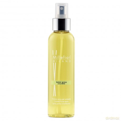Millefiori Lemon Grass Luxuriöse Raumspray Natural 150 ml, Plastik, Gelb, 4.2 x 3.4 x 16.7 cm