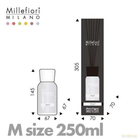 Millefiori Milano Refill Nachfüllflasche für Duftdifussor mit der Duftnote Black Tea Rose 250ml, 7DDBT