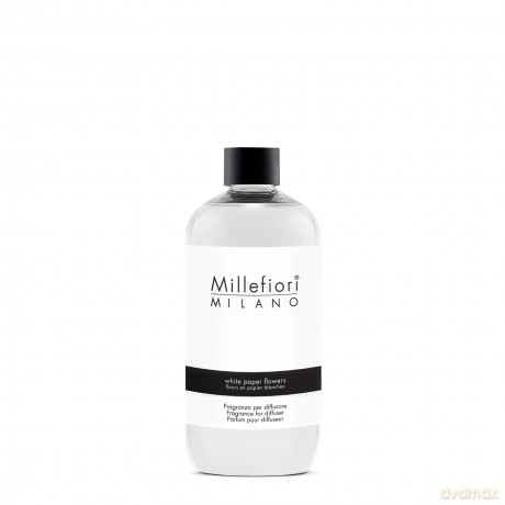 Millefiori Milano Refill Nachfüllflasche für Duftdifussor mit der Duftnote White Paper Flowers 500ml, 7REWF