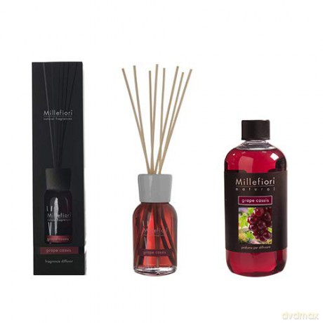 Millefiori Milano Set Grape Cassis Raumduft Diffusor 100 ml und Refill 250 ml