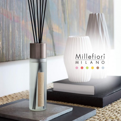 Millefiori New Selected Duftdifussor mit der Duftnote Golden Saffron und 7 Balsaholzstäbchen 100ml, 22PDGS