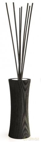 Millefiori Sanduhrförmiger Holz-Diffusor 250 ml Air Design inklusive Stäbchen, Dunkel Braun, 10.4 x 10.3 x 24.1 cm