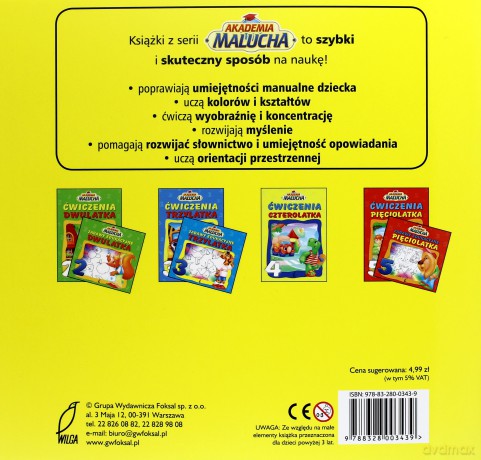 Zabawy Edukacyjne Czterolatka Akademia Malucha [KSIĄŻKA]