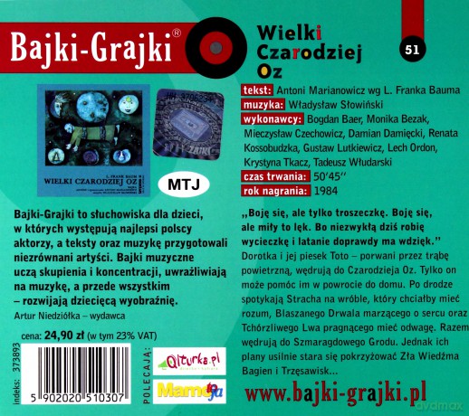 Wielki czarodziej Oz [AUDIOBOOK] [CD]