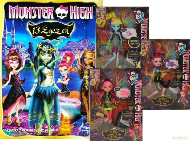 Monster High: 13 Życzeń (booklet) + zabawka MATTEL 13 Życzeń BBK02 WB6 (wybór losowy) [DVD]+[ZABAWKA]