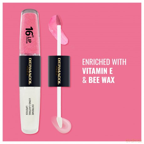 NEU Dermacol - 16-Hour Lip Colour, High Pigmentation Lip Gloss, Two-Phase Lip Gloss, Kiss-Proof Lip Make-up with Matte Finish and Shine, no. 15, Dazzling Diva