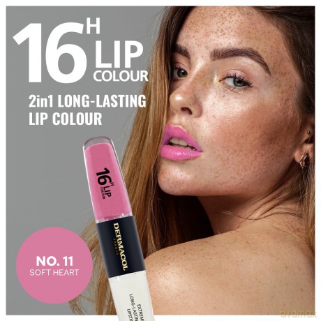 NEU Dermacol - 16-Hour Lip Colour, High Pigmentation Lip Gloss, Two-Phase Lip Gloss, Kiss-Proof Lip Make-up with Matte Finish and Shine, no. 16, Classy Sassy