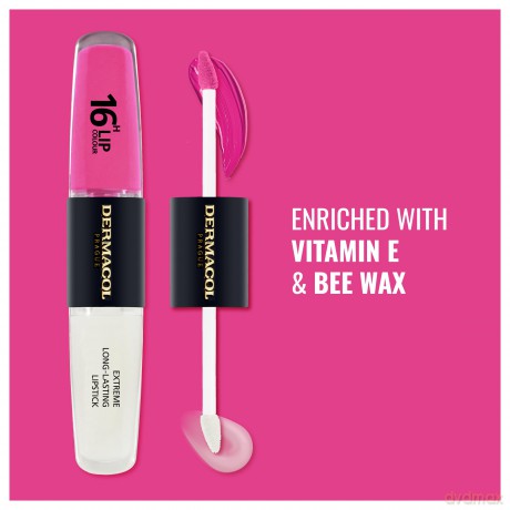 NEU Dermacol - 16-Hour Lip Colour, High Pigmentation Lip Gloss, Two-Phase Lip Gloss, Kiss-Proof Lip Make-up with Matte Finish and Shine, no. 18, Cotton Candy