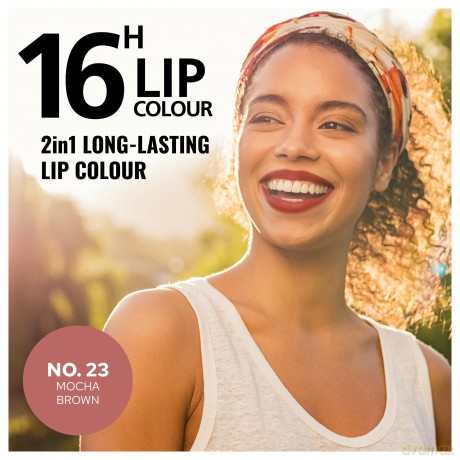 NEU Dermacol - 16-Hour Lip Colour, High Pigmentation Lip Gloss, Two-Phase Lip Gloss, Kiss-Proof Lip Make-up with Matte Finish and Shine, no. 23, Mocha Brown