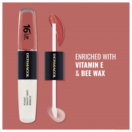 NEU Dermacol - 16-Hour Lip Colour, High Pigmentation Lip Gloss, Two-Phase Lip Gloss, Kiss-Proof Lip Make-up with Matte Finish and Shine, no. 23, Mocha Brown