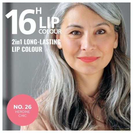 NEU Dermacol - 16-Hour Lip Colour, High Pigmentation Lip Gloss, Two-Phase Lip Gloss, Kiss-Proof Lip Make-up with Matte Finish and Shine, no. 26, Heroine Chic