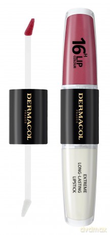 NEU Dermacol - 16-Hour Lip Colour, High Pigmentation Lip Gloss, Two-Phase Lip Gloss, Kiss-Proof Lip Make-up with Matte Finish and Shine, no. 28, Royal Peony