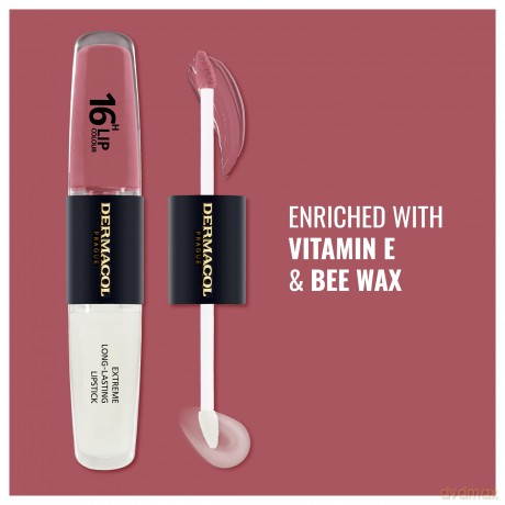 NEU Dermacol - 16-Hour Lip Colour, High Pigmentation Lip Gloss, Two-Phase Lip Gloss, Kiss-Proof Lip Make-up with Matte Finish and Shine, no. 33, Viva Glam