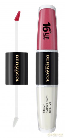 NEU Dermacol - 16-Hour Lip Colour, High Pigmentation Lip Gloss, Two-Phase Lip Gloss, Kiss-Proof Lip Make-up with Matte Finish and Shine, no. 35, Sugar Plum