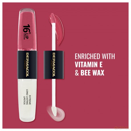 NEU Dermacol - 16-Hour Lip Colour, High Pigmentation Lip Gloss, Two-Phase Lip Gloss, Kiss-Proof Lip Make-up with Matte Finish and Shine, no. 35, Sugar Plum