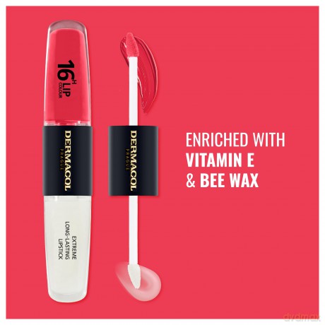 NEU Dermacol - 16-Hour Lip Colour, High Pigmentation Lip Gloss, Two-Phase Lip Gloss, Kiss-Proof Lip Make-up with Matte Finish and Shine, no. 36, Coral Sunset