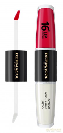 NEU Dermacol - 16-Hour Lip Colour, High Pigmentation Lip Gloss, Two-Phase Lip Gloss, Kiss-Proof Lip Make-up with Matte Finish and Shine, no. 4, Revenge Red
