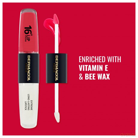 NEU Dermacol - 16-Hour Lip Colour, High Pigmentation Lip Gloss, Two-Phase Lip Gloss, Kiss-Proof Lip Make-up with Matte Finish and Shine, no. 4, Revenge Red