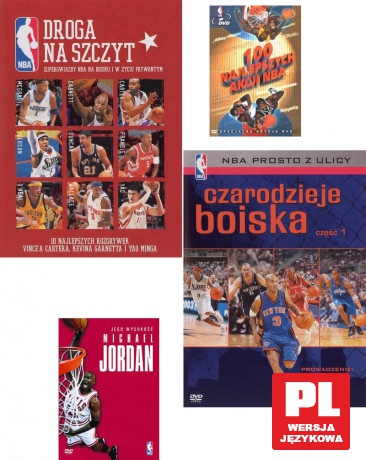 NBA: 100 Najlepszych akcji NBA / Prosto z Ulicy: Czarodzieje Boiska 1 / Jego Wysokość Michael Jordan / Droga Na Szczyt  Pakiet [4DVD]