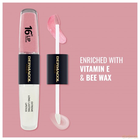 NEU Dermacol - 16-Hour Lip Colour, High Pigmentation Lip Gloss, Two-Phase Lip Gloss, Kiss-Proof Lip Make-up with Matte Finish and Shine, no. 5, Sparkling Muse