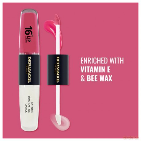 NEU Dermacol - 16-Hour Lip Colour, High Pigmentation Lip Gloss, Two-Phase Lip Gloss, Kiss-Proof Lip Make-up with Matte Finish and Shine, no. 6, Merry Berry